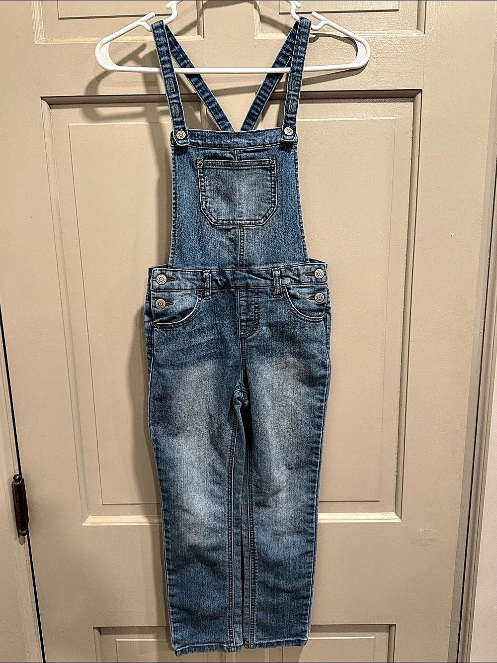 Cat & Jack Girls Denim Super Skinny Overalls Medium Wash Size S (6/6X)